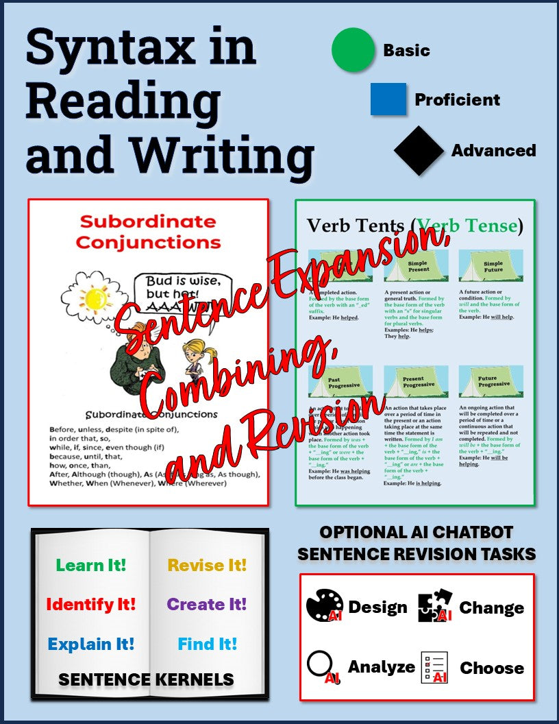 Syntax in Reading and Writing Lessons and Worksheets cover