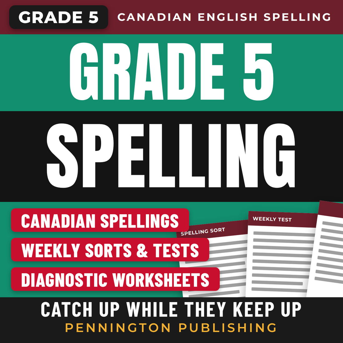 Differentiated Spelling Instruction (Canadian English) Grade 5 Lessons, Remedial Worksheets, and Tests cover