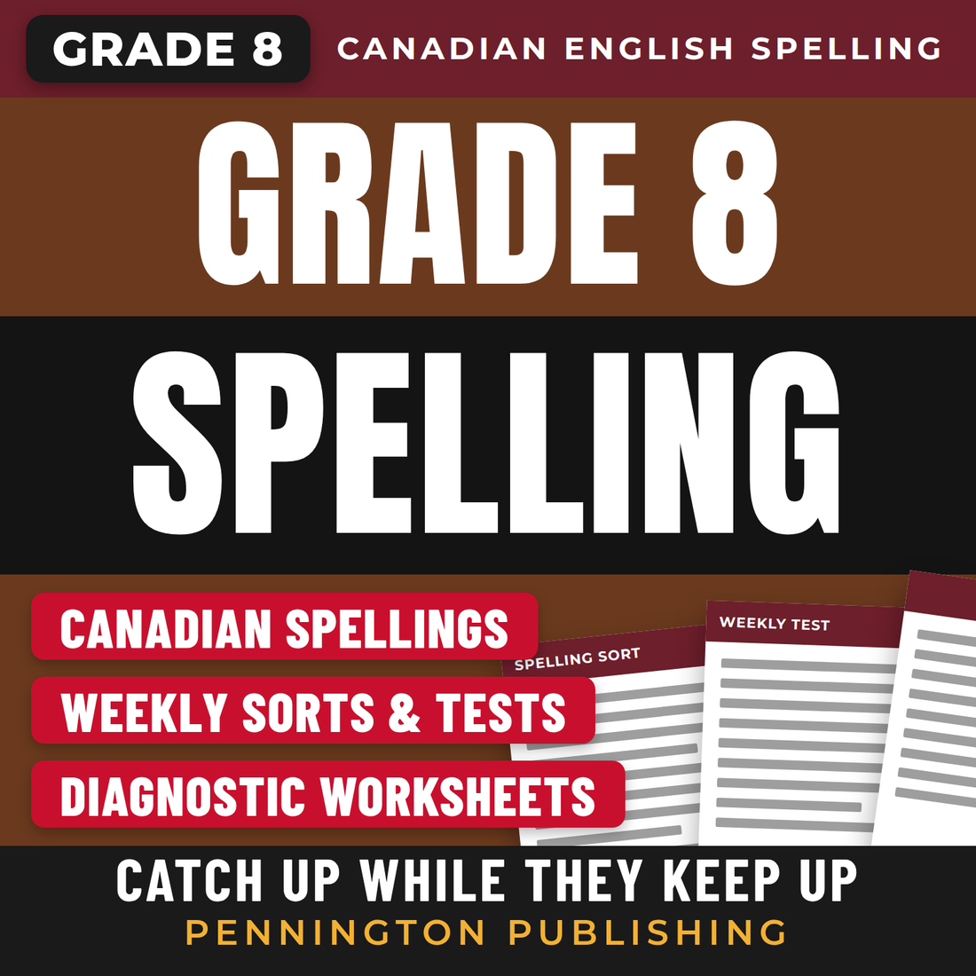 Differentiated Spelling Instruction (Canadian English) Grade 8 Lessons, Remedial Worksheets, and Tests cover