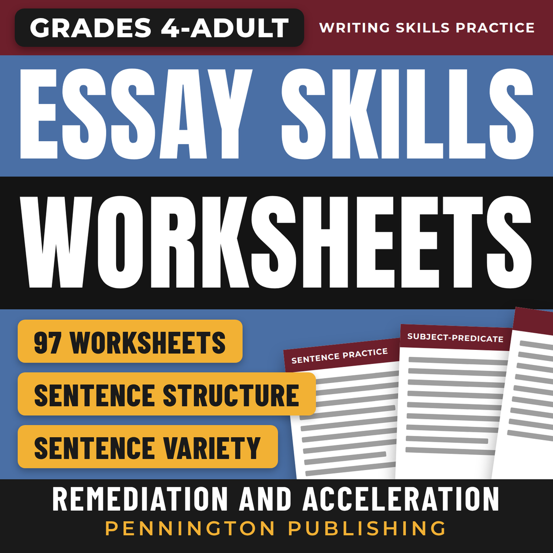 Essay Skills Worksheets cover