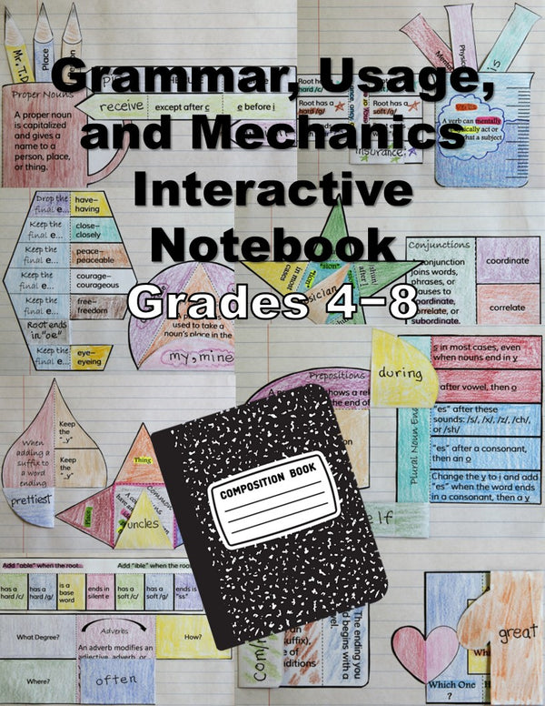 Grammar, Usage, and Mechanics Interactive Notebook Grades 4-8