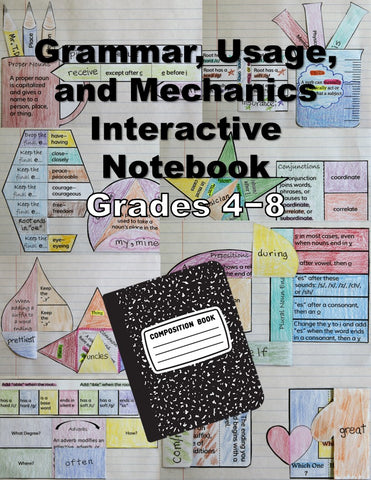 Grammar, Usage, and Mechanics Interactive Notebook Grades 4-8