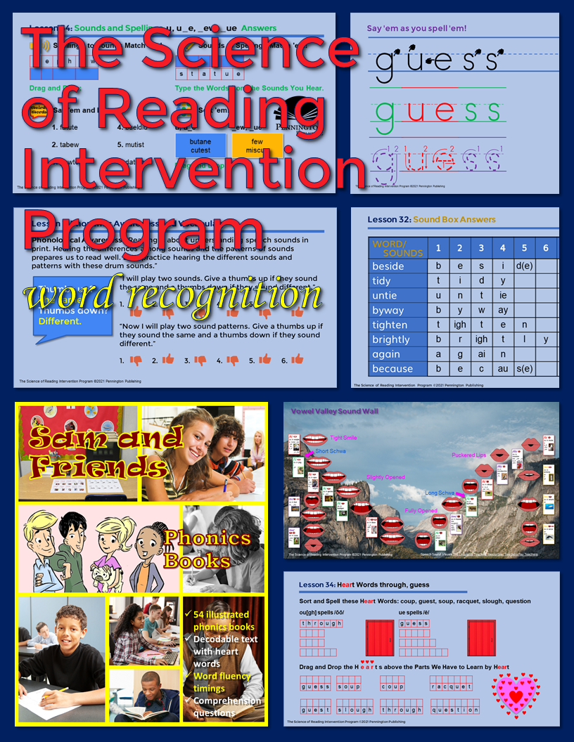 The Science of Reading Intervention Program: Word Recognition (Phonics, Spelling, Phonics, Fluency, and Comprehension) cover