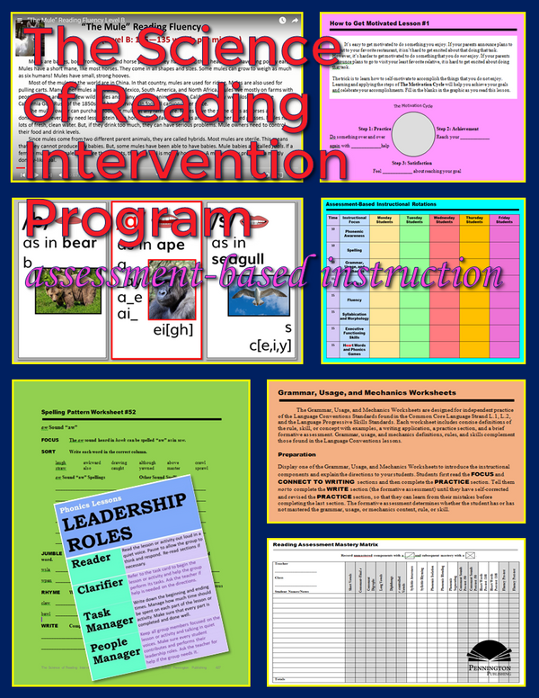 The Science of Reading Intervention Program: Tier 2 and 3 Assessment-Based Lessons and Worksheets