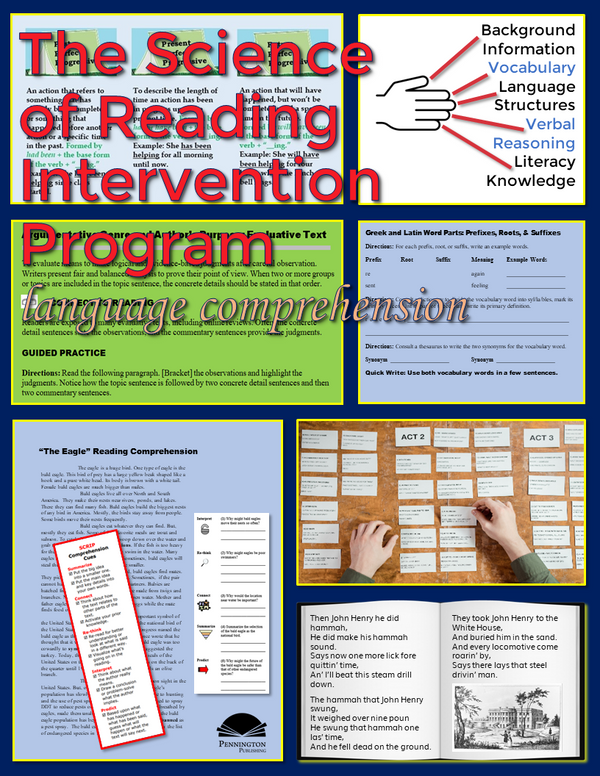 The Science of Reading Intervention Program: Language Comprehension Lessons and Worksheets
